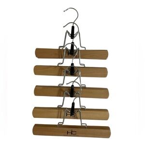 HOTEL COLLECTION Set/5 Unisex Wood Pant or Skirt Hangers